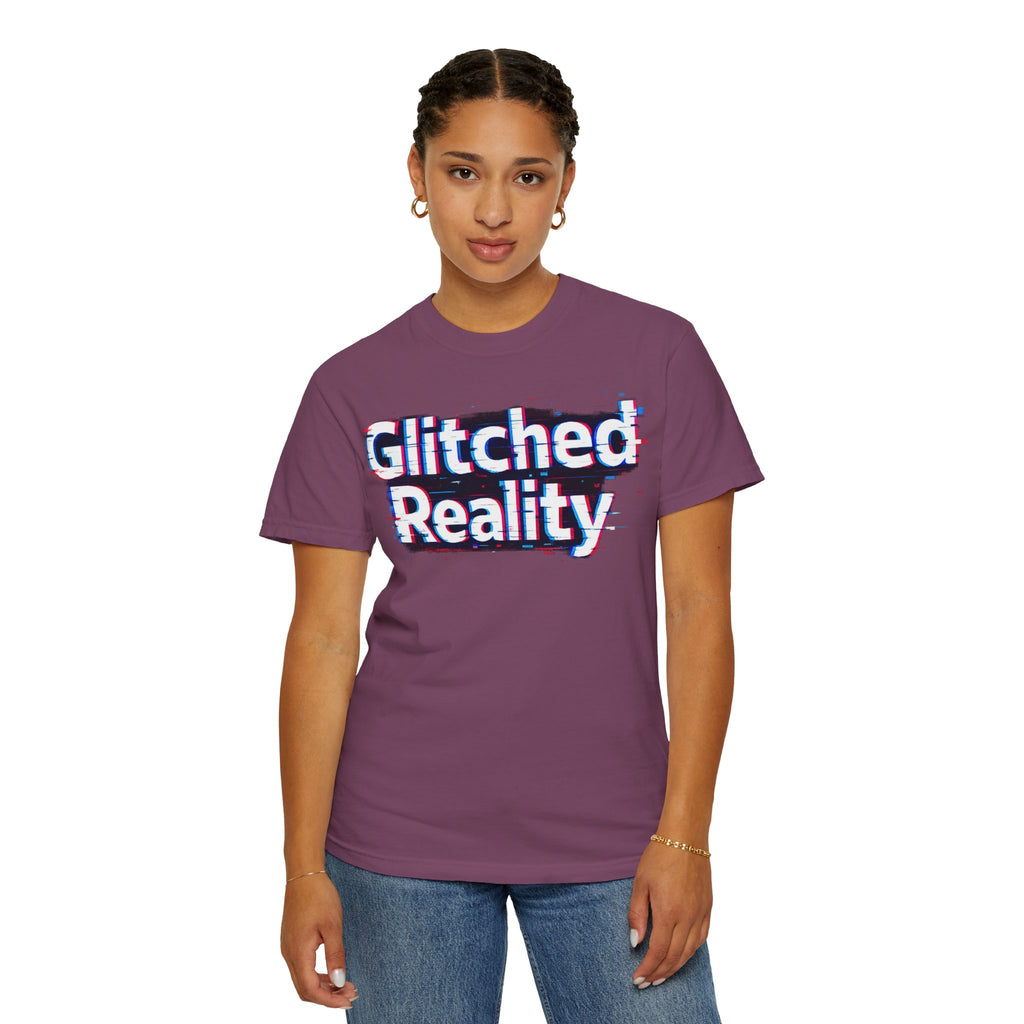 Glitched Reality T‑Shirt — Retro Glitch Graphic Tee with "Glitched Reality" Text