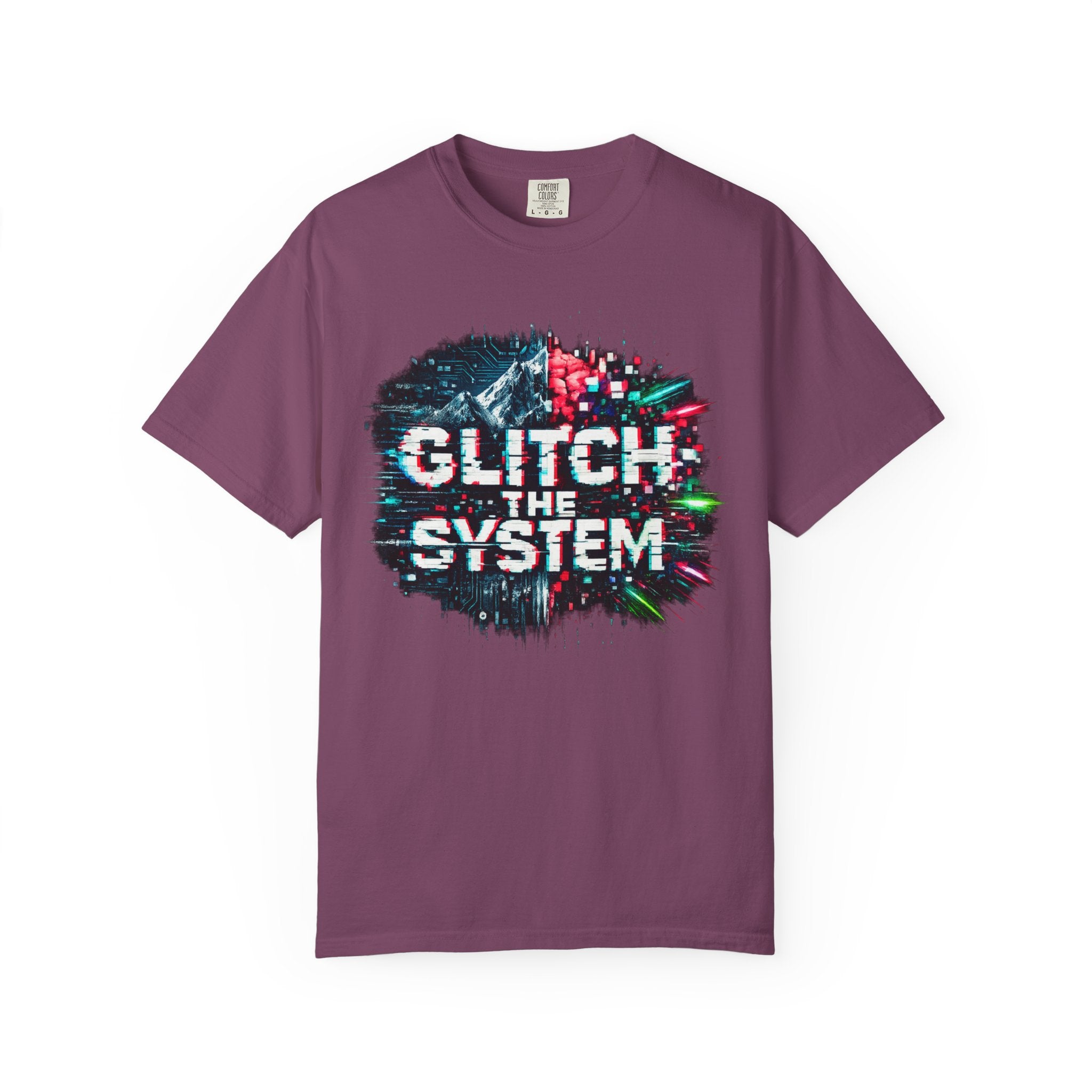 Glitch The System V3 Graphic Tee — Retro Cyberpunk Distressed Design