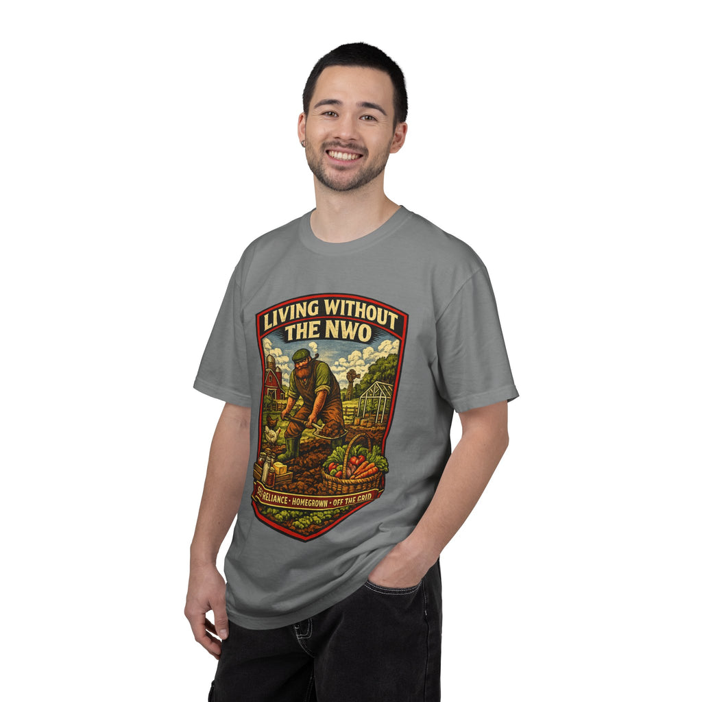 "Living Without the NWO" Gardening Vintage Graphic T-Shirt