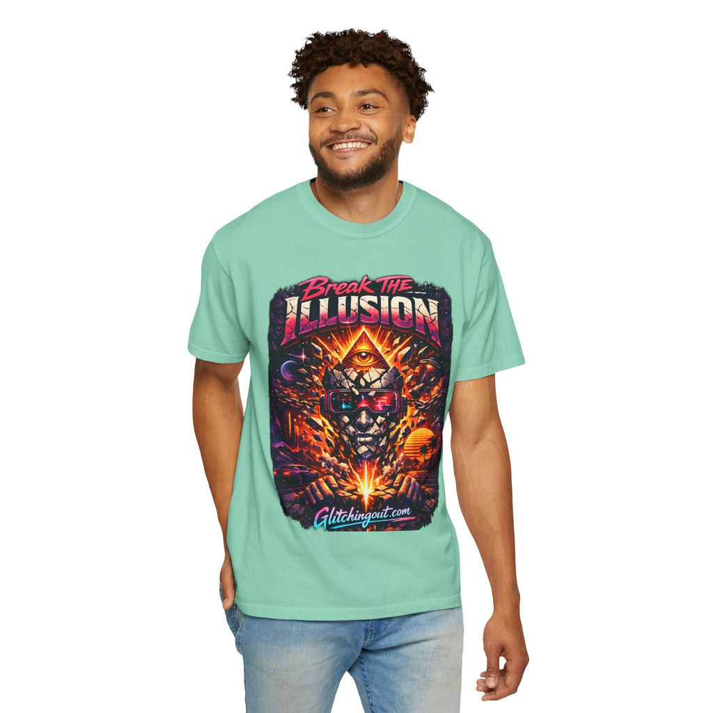 Break the Illusion Graphic T-Shirt — Psychedelic Occult Skull Tee