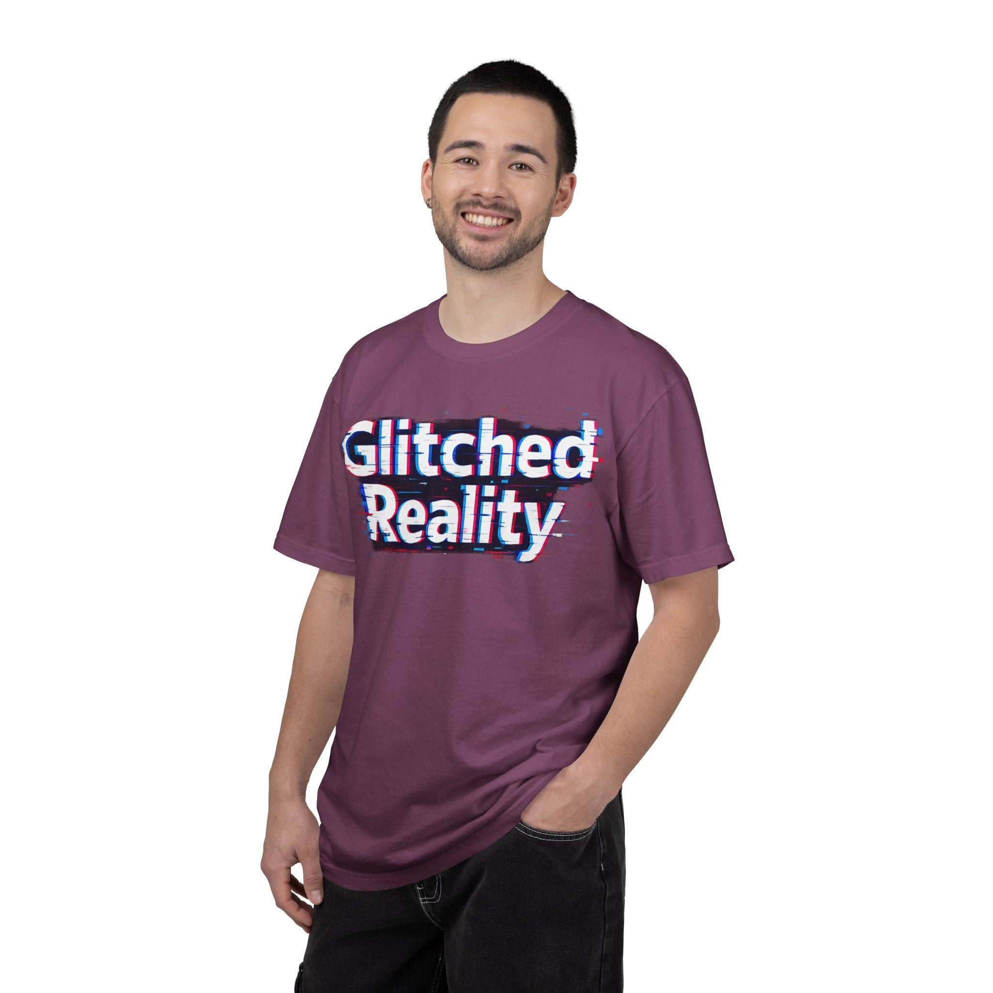 Glitched Reality T‑Shirt — Retro Glitch Graphic Tee with "Glitched Reality" Text