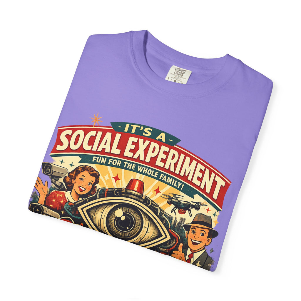 T-Shirt — "It's a Social Experiment" Retro Surveillance Graphic Tee