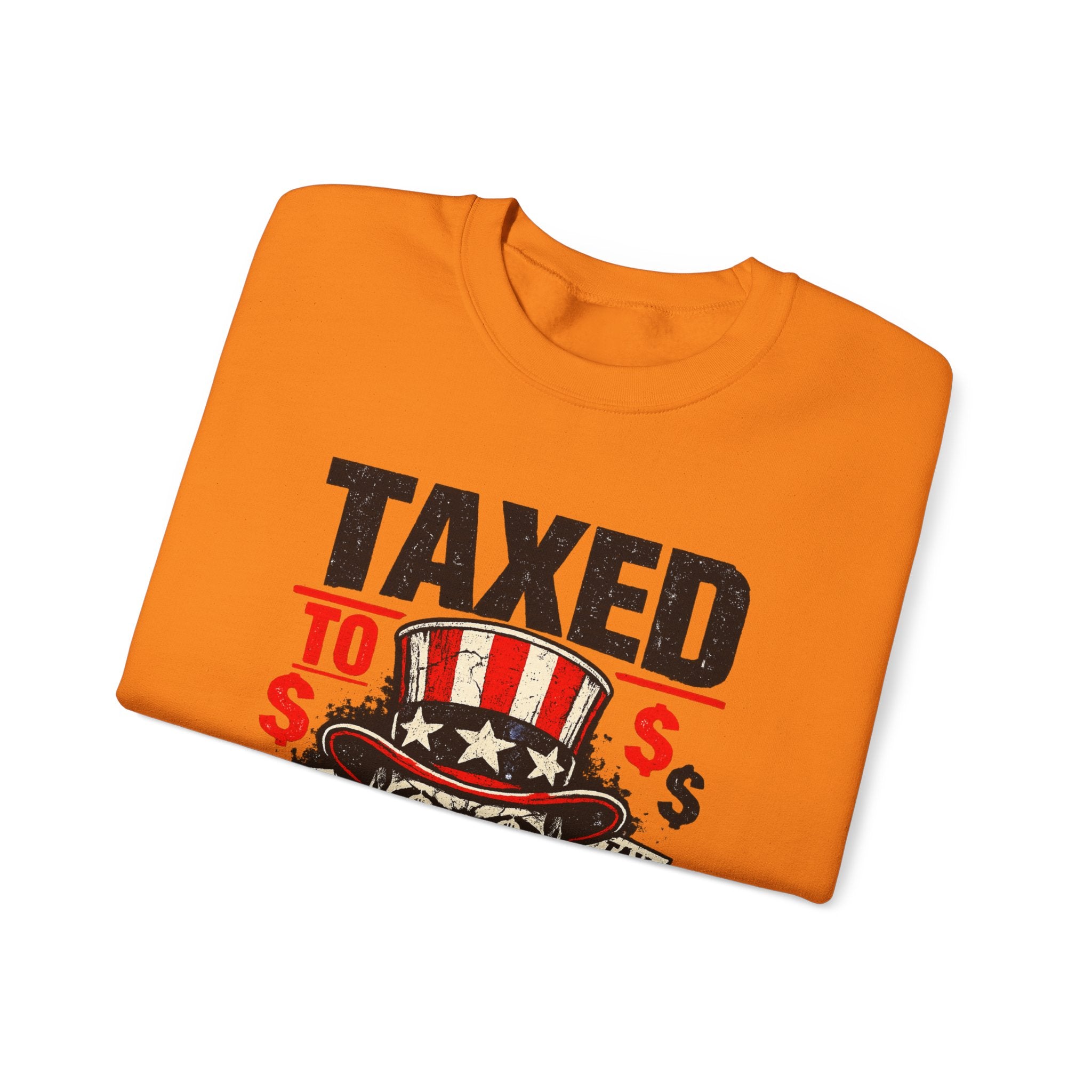 Taxed to Death Sweatshirt - Patriotic Skull Anti-Tax Protest Crewneck