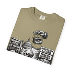 Graphic Tee — "Waiting for the Government to End Corruption" Political Skeletal Design