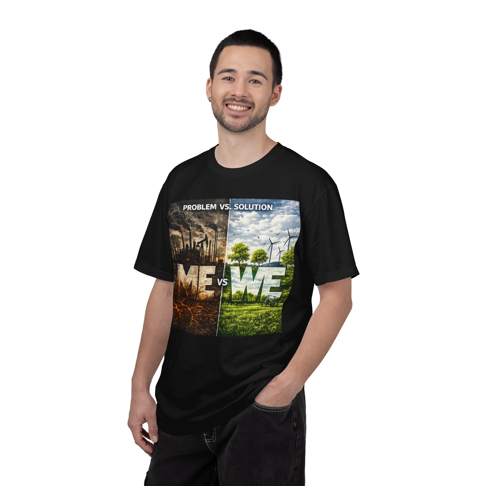 Me vs We Environmental Awareness T-Shirt — Problem vs Solution Graphic Tee