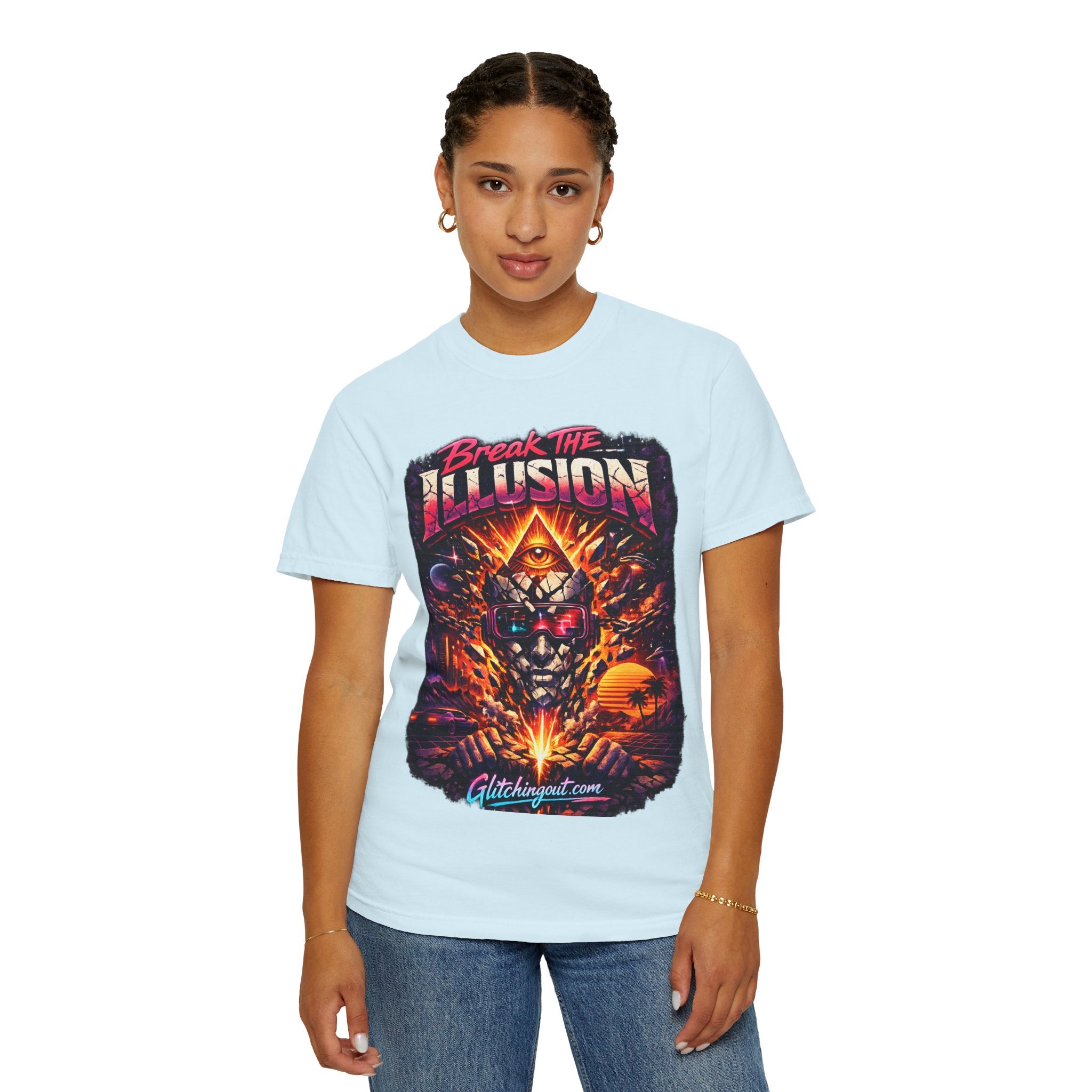 Break the Illusion Graphic T-Shirt — Psychedelic Occult Skull Tee