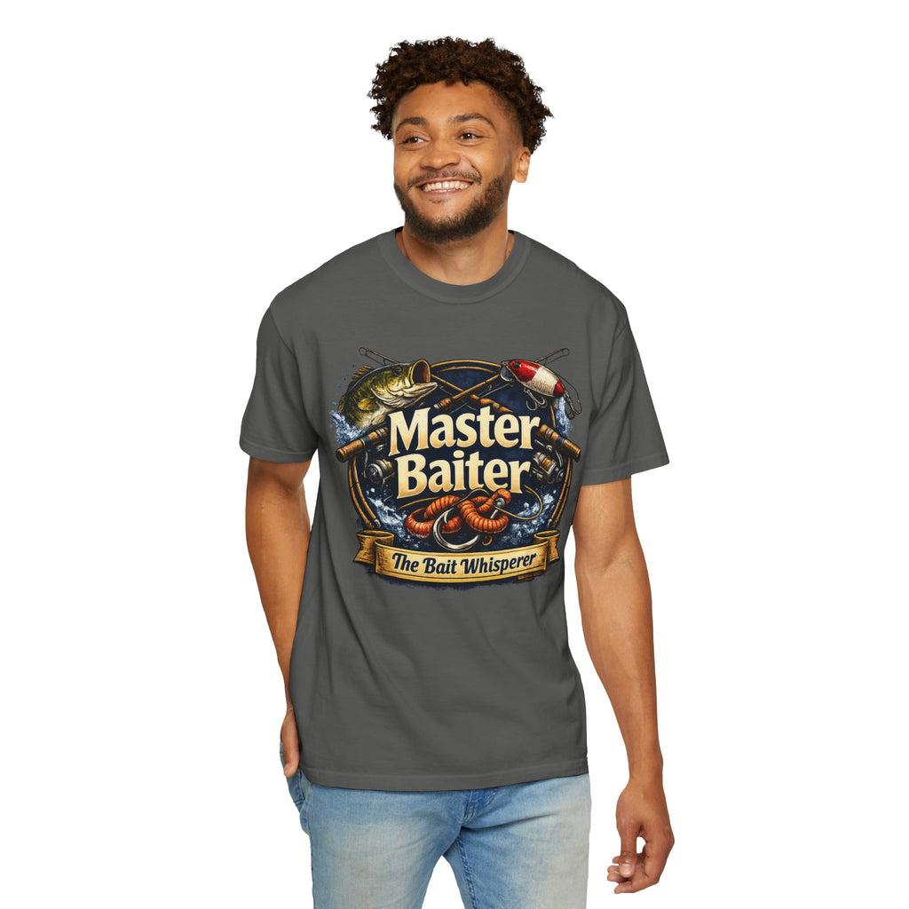 Master Baiter Fishing Satire T-Shirt — “The Bait Whisperer” Graphic Tee