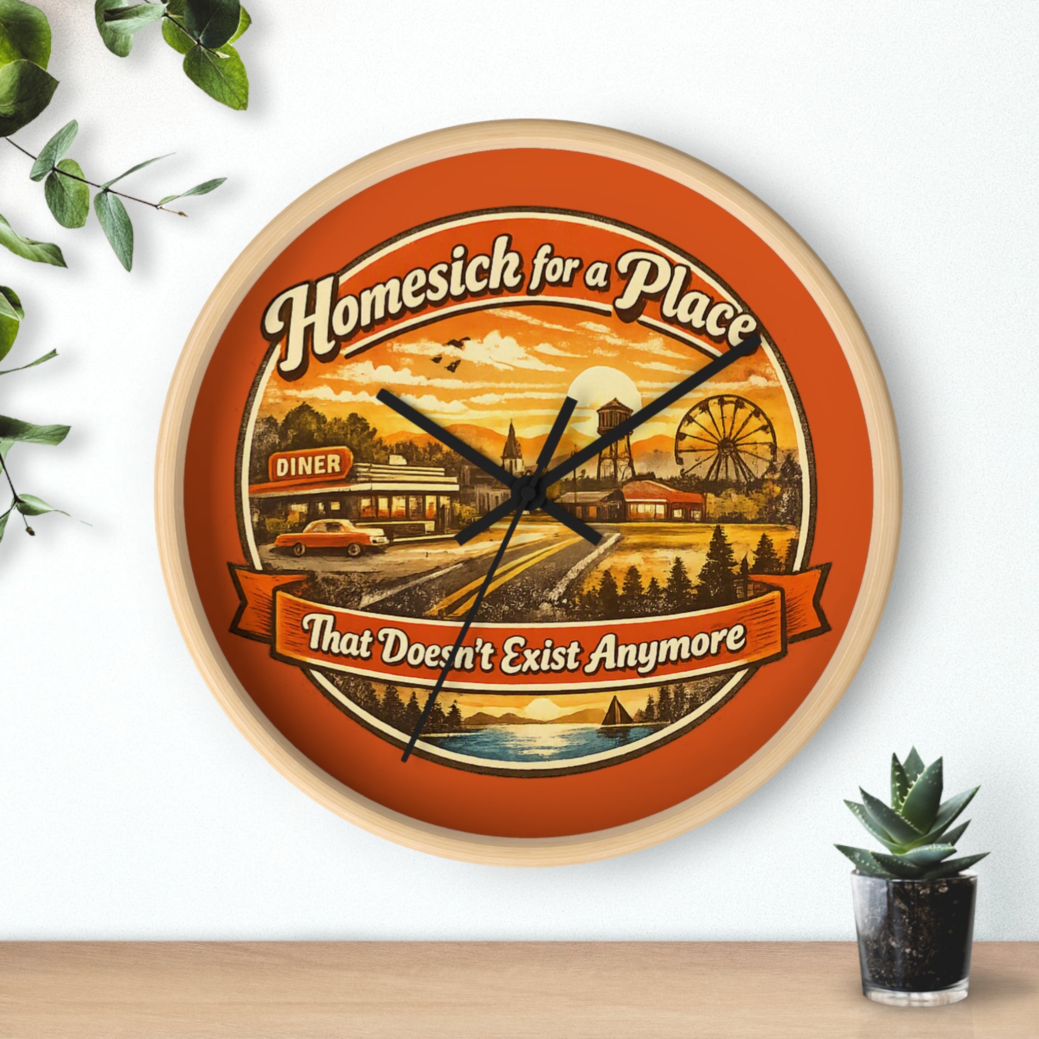 Wall Clock — "Homesick for a Place That Doesn't Exist Anymore" Vintage Nostalgia Clock