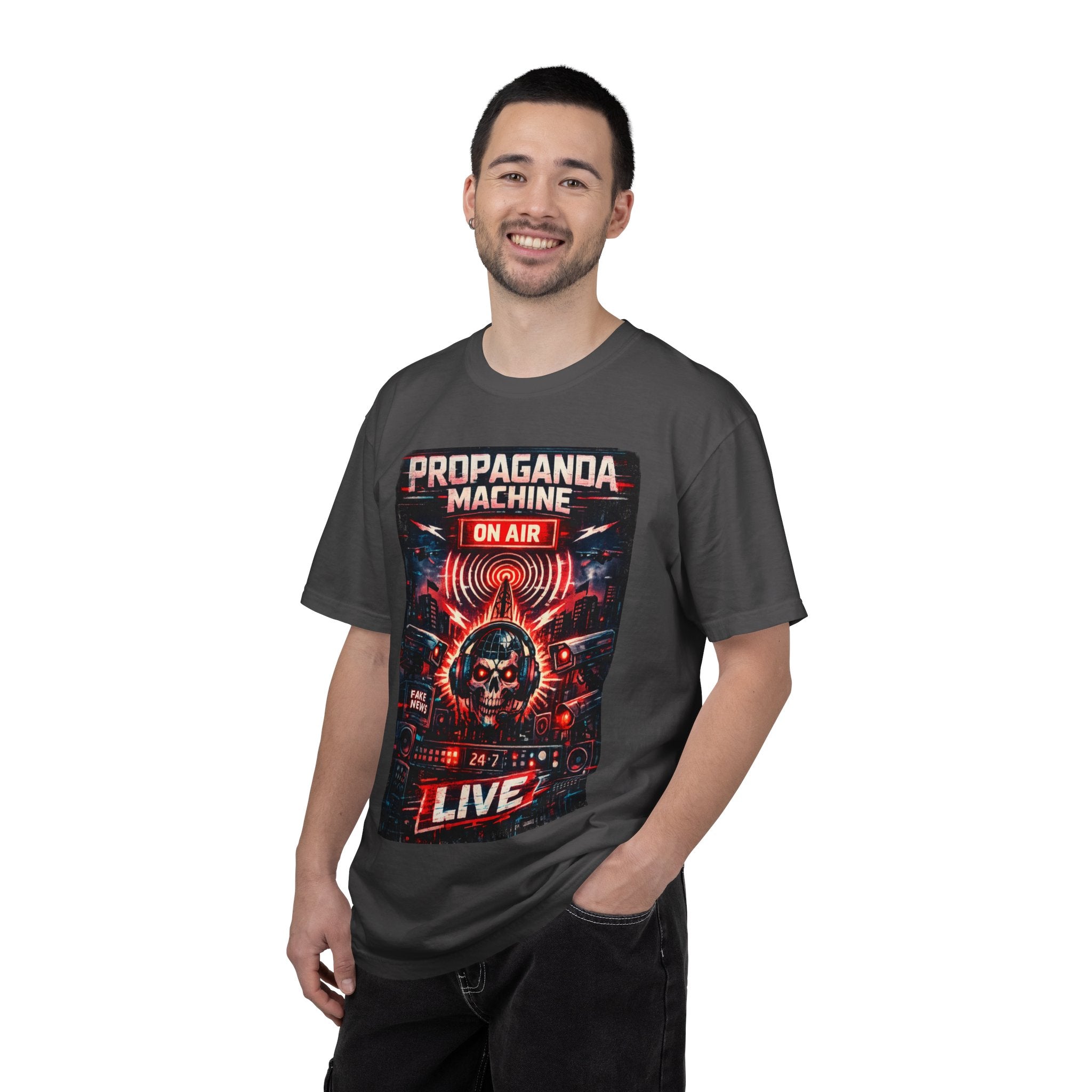 Propaganda Machine Live T-Shirt — Retro Radio Skull Graphic Tee