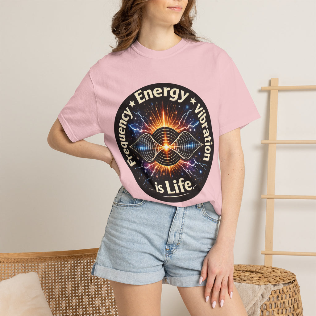 Energy & Vibration T-Shirt — "Frequency is Life" Spiritual Graphic Tee