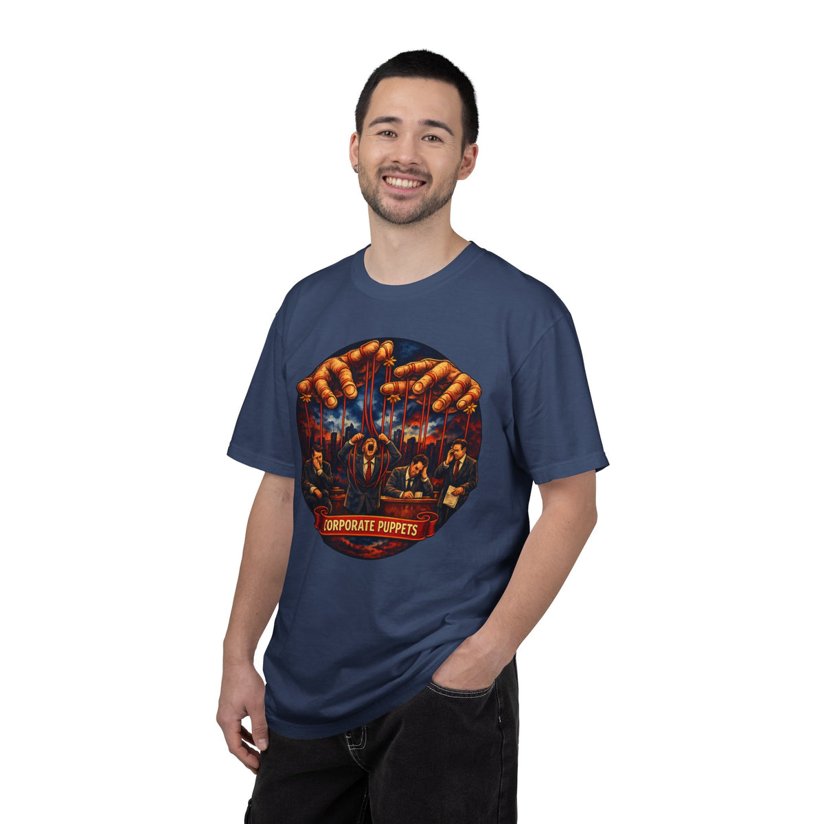 'Corporate Puppets' Satire Graphic T-Shirt