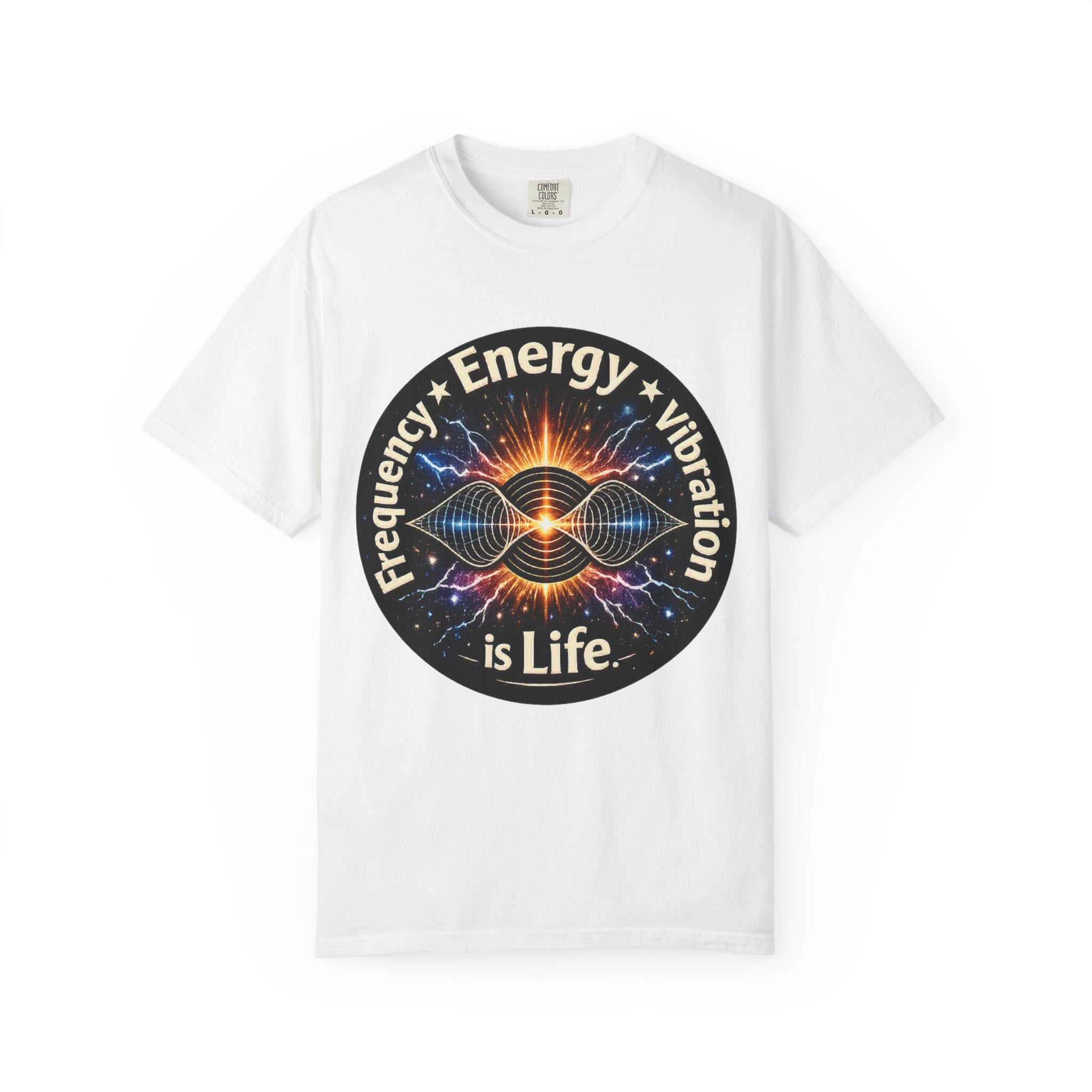 Energy & Vibration T-Shirt — "Frequency is Life" Spiritual Graphic Tee
