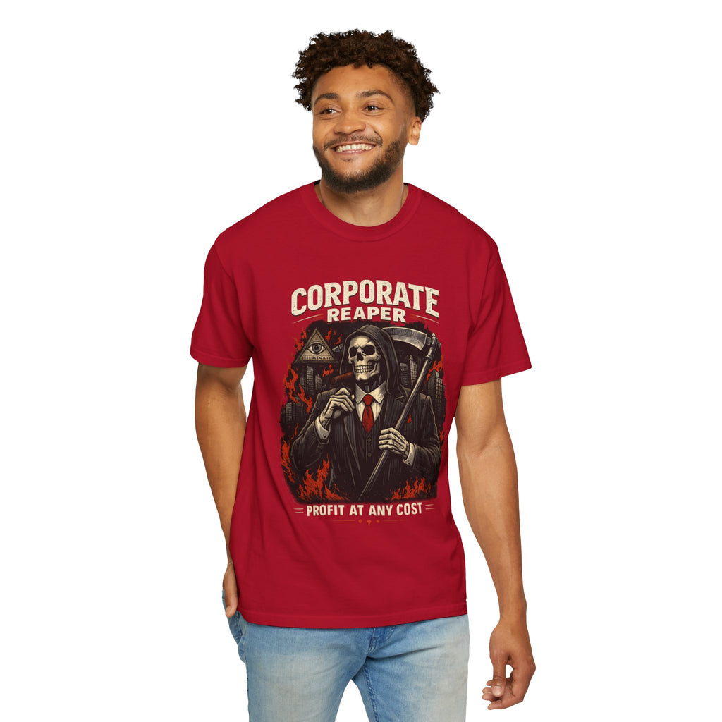 "Corporate Reaper" Skeleton Suit Graphic Tee