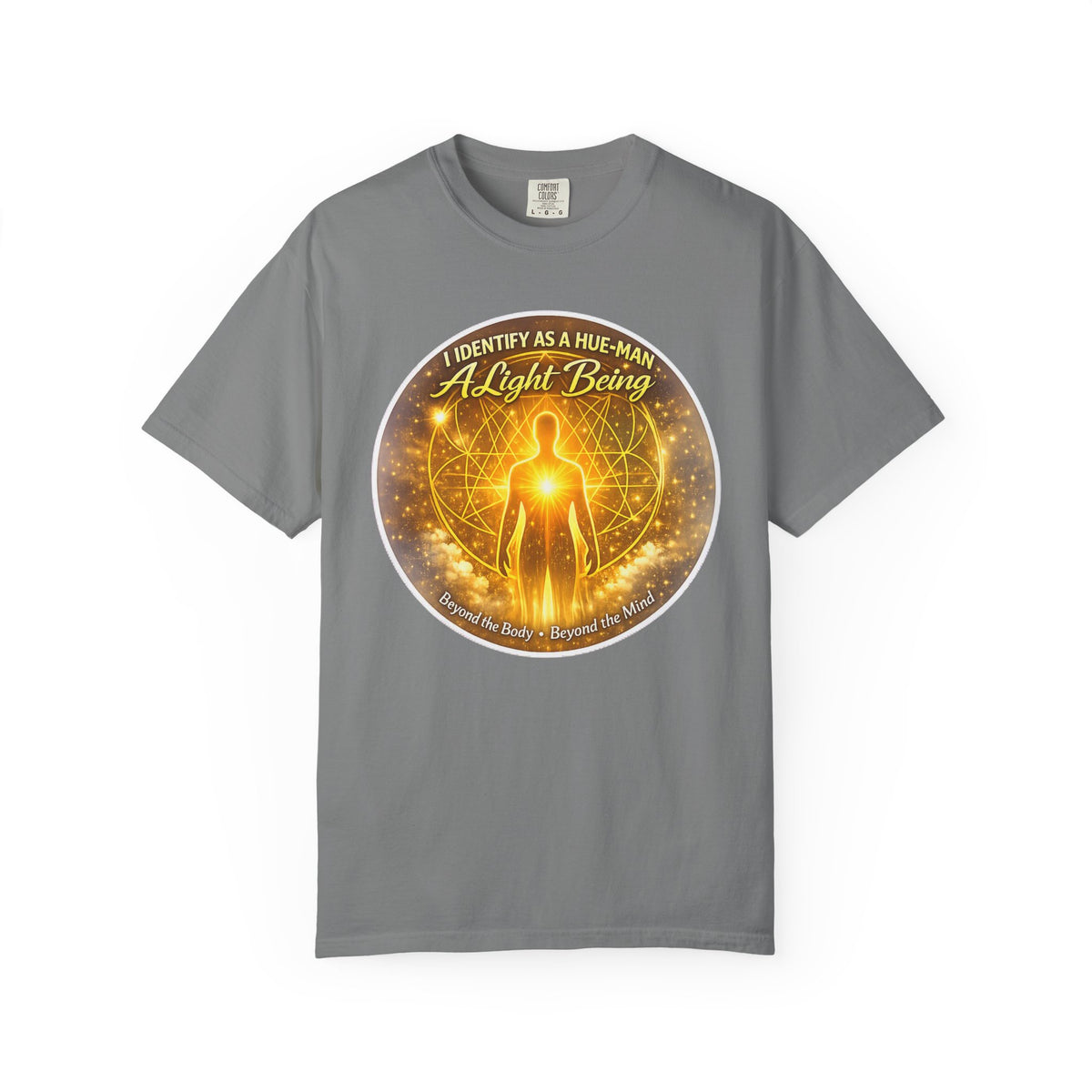 Light Being Graphic T-Shirt — "I Identify As A Human, A Light Being" Spiritual Tee