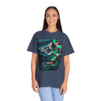 GlitchingOut Mountain Landscape T-Shirt — Retro Glitch Nature Graphic Tee