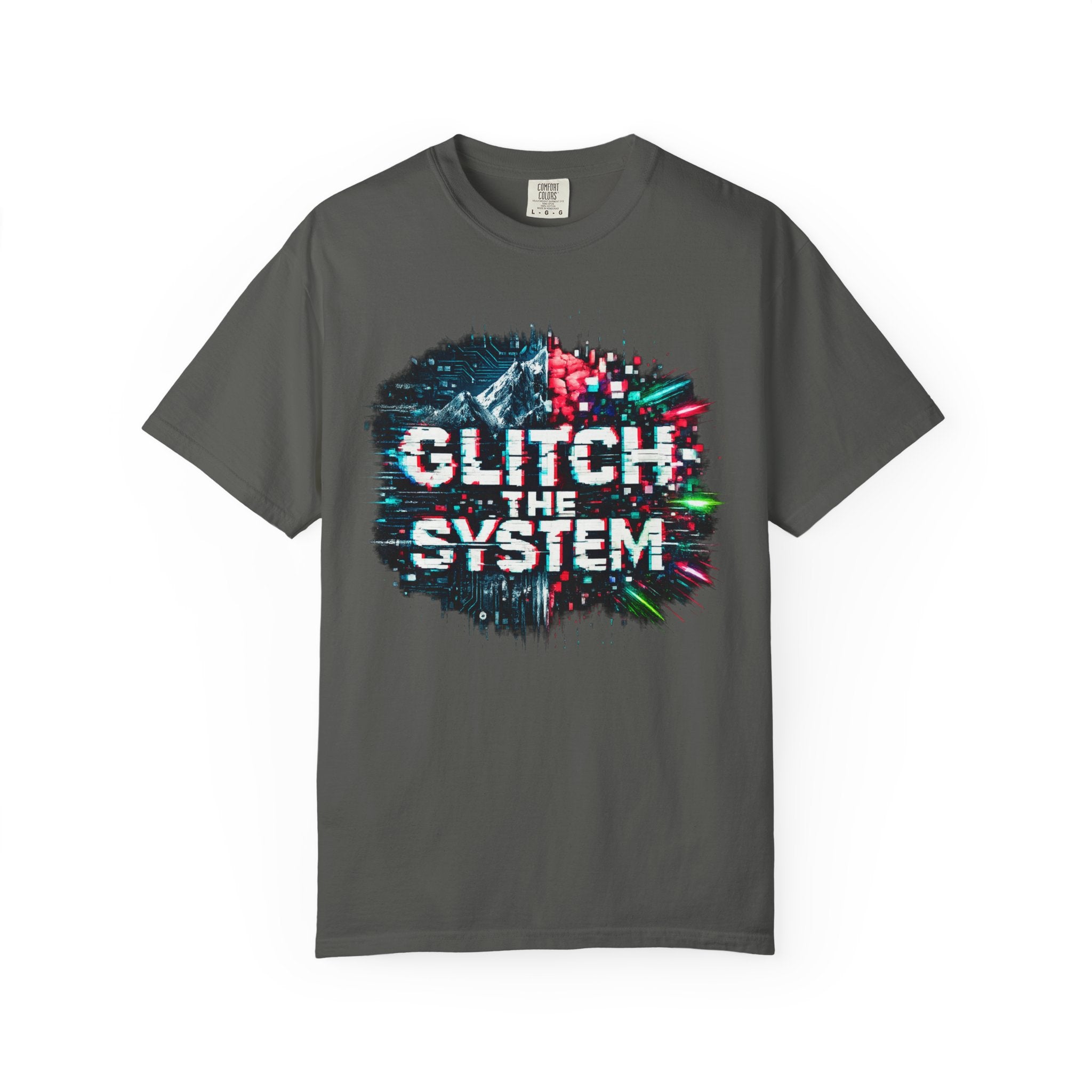 Glitch The System V3 Graphic Tee — Retro Cyberpunk Distressed Design