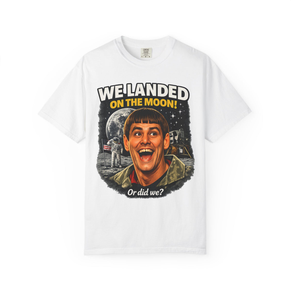 We Landed on the Moon! Or Did We?' Retro Comedy Space Graphic Tee