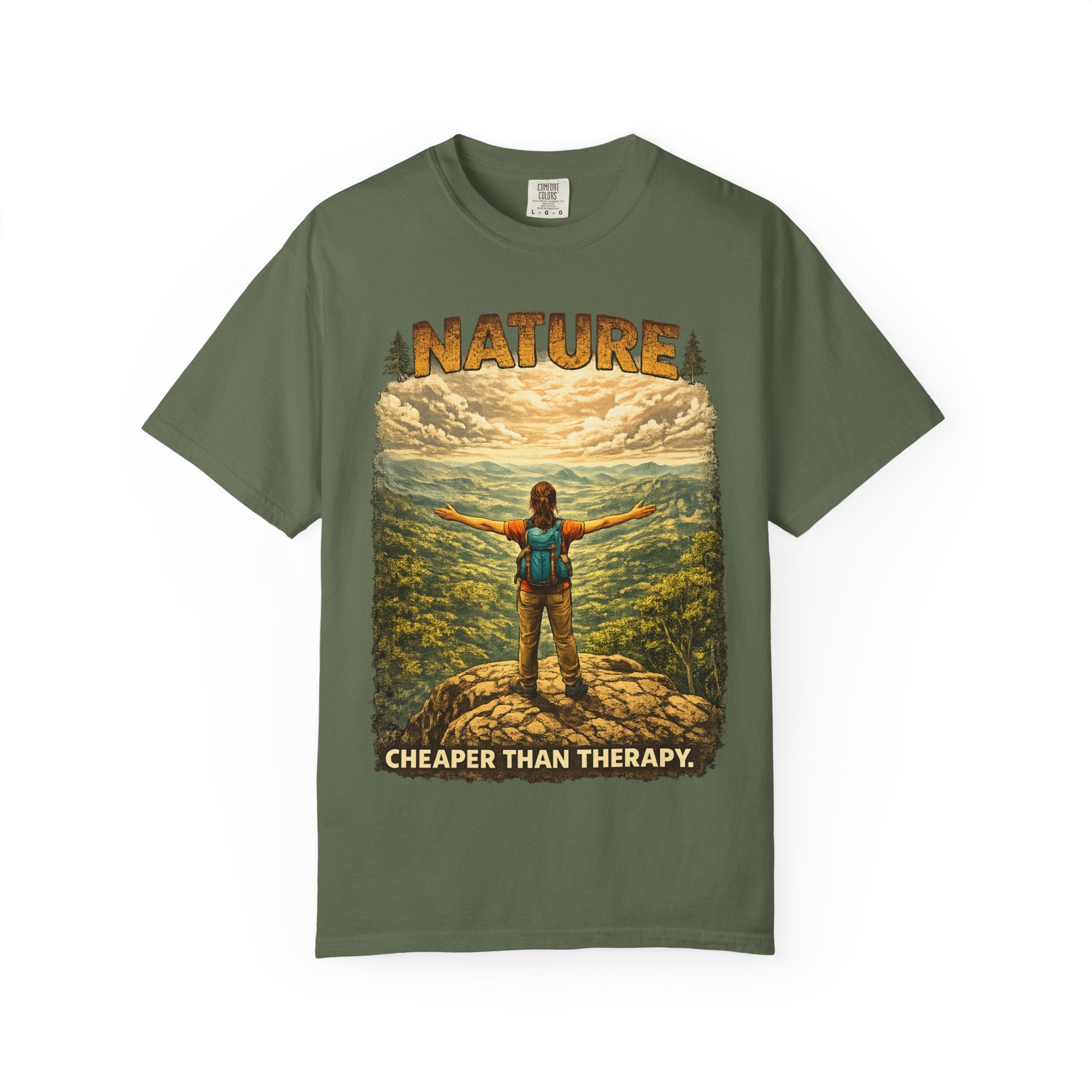 Nature Cheaper Than Therapy T-Shirt — Hiking Outdoors Graphic Tee
