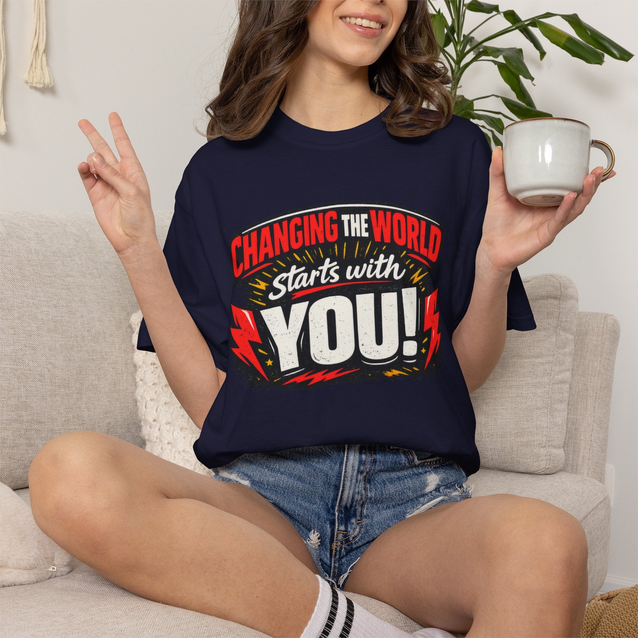"Changing the World Starts with You" Motivational T-shirt