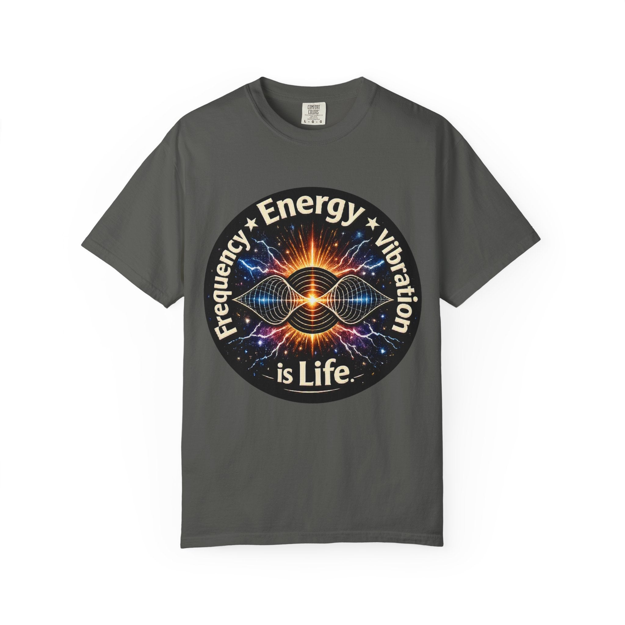Energy & Vibration T-Shirt — "Frequency is Life" Spiritual Graphic Tee