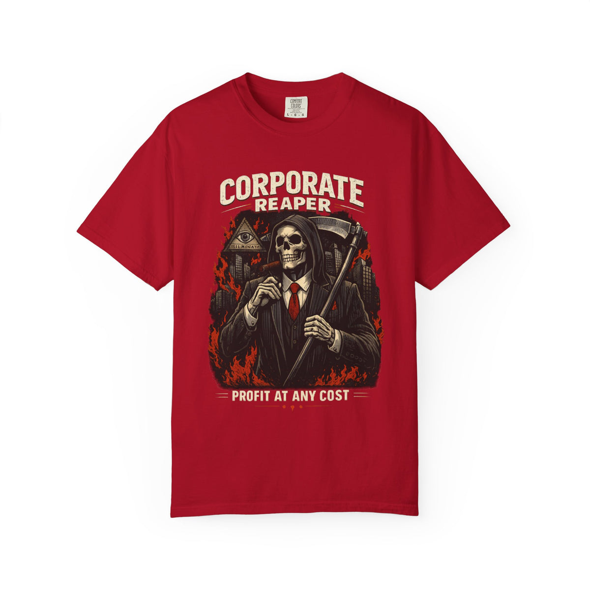 "Corporate Reaper" Skeleton Suit Graphic Tee