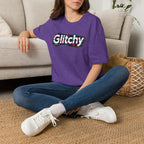 Glitchy Graphic T-Shirt — Retro Glitch Text Tee