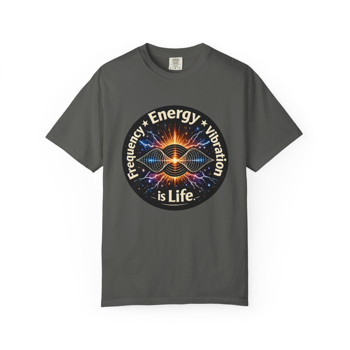 Energy & Vibration T-Shirt — "Frequency is Life" Spiritual Graphic Tee