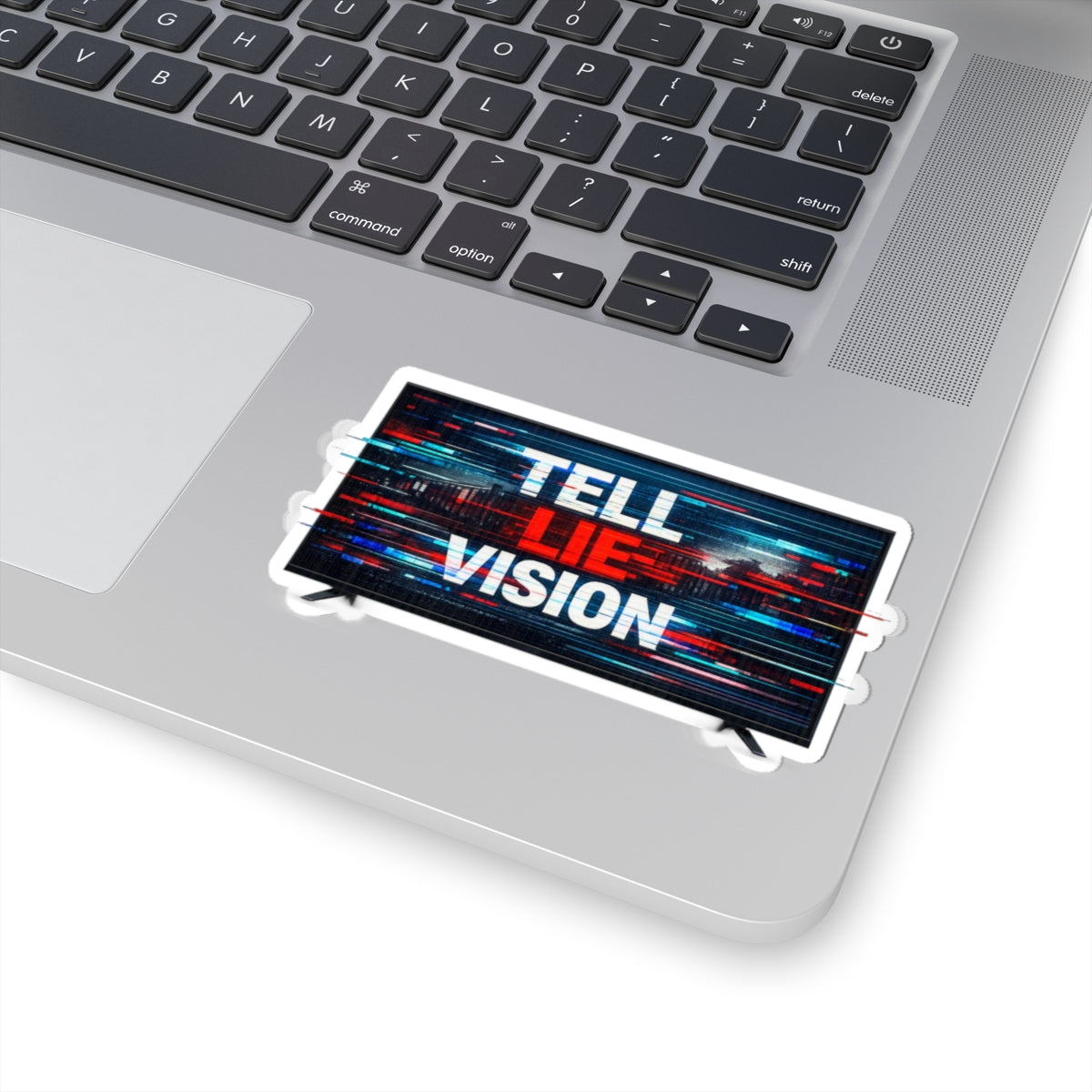Tell Lie Vision TV Sticker — Glitch Statement Kiss-Cut Sticker