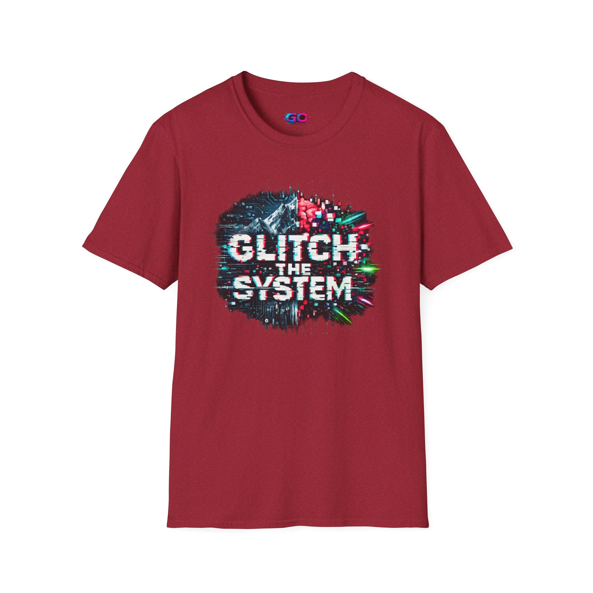 Glitch The System V3 Graphic Tee — Retro Cyberpunk Distressed Design