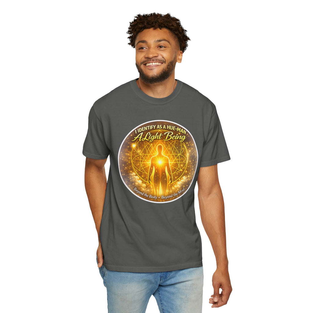 Light Being Graphic T-Shirt — "I Identify As A Human, A Light Being" Spiritual Tee