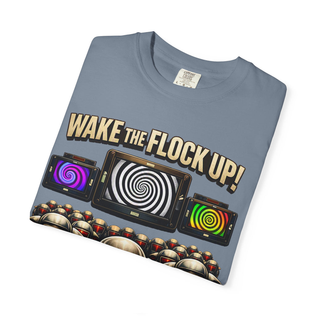 Wake the Flock Up! V3 Hypnotic Sheep Novelty Graphic T-Shirt
