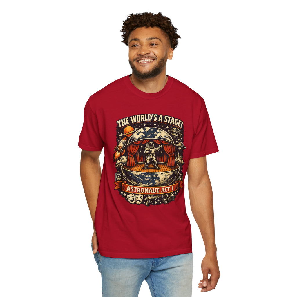 Astronaut Act I T-Shirt — “The World's a Stage” Vintage Space Graphic Tee