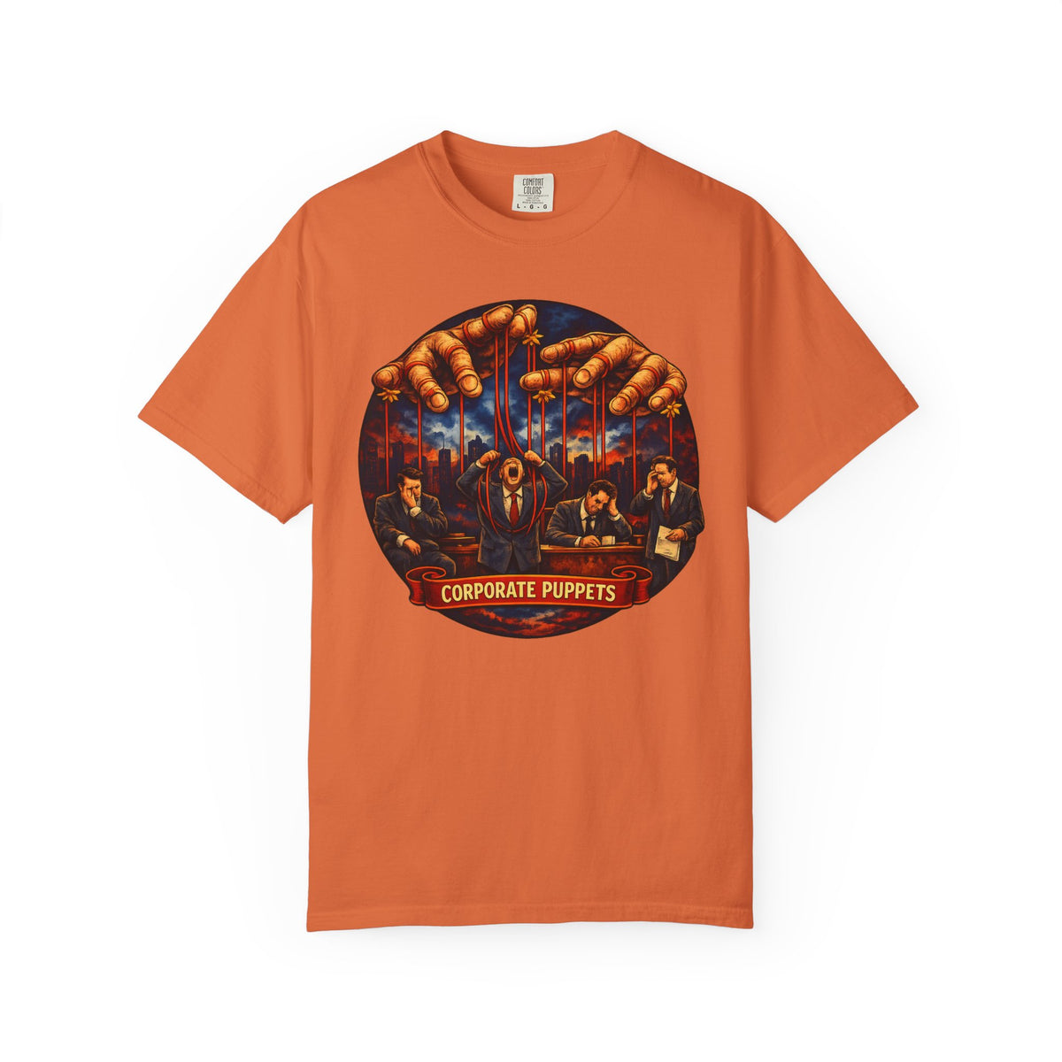 'Corporate Puppets' Satire Graphic T-Shirt
