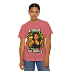 Vintage 'A Toast to All the Free Thinkers' Graphic T-Shirt