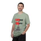 T-Shirt — "CONmen in CONgress" Political Satire Tee with Capitol Graphic