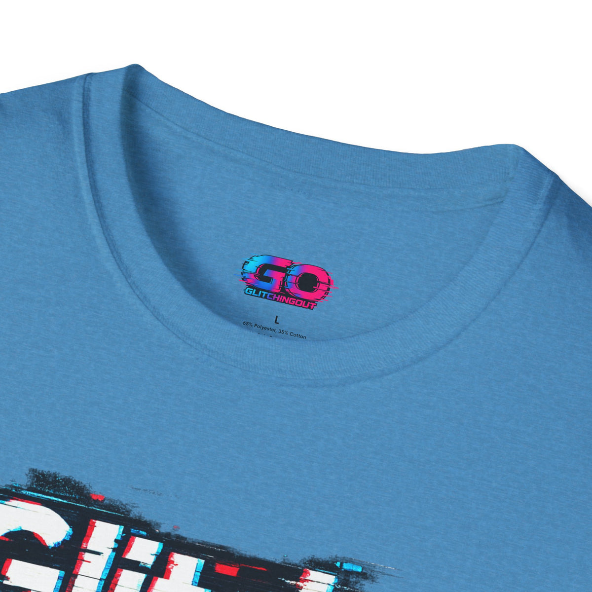 Glitchy Graphic T-Shirt — Retro Glitch Text Tee