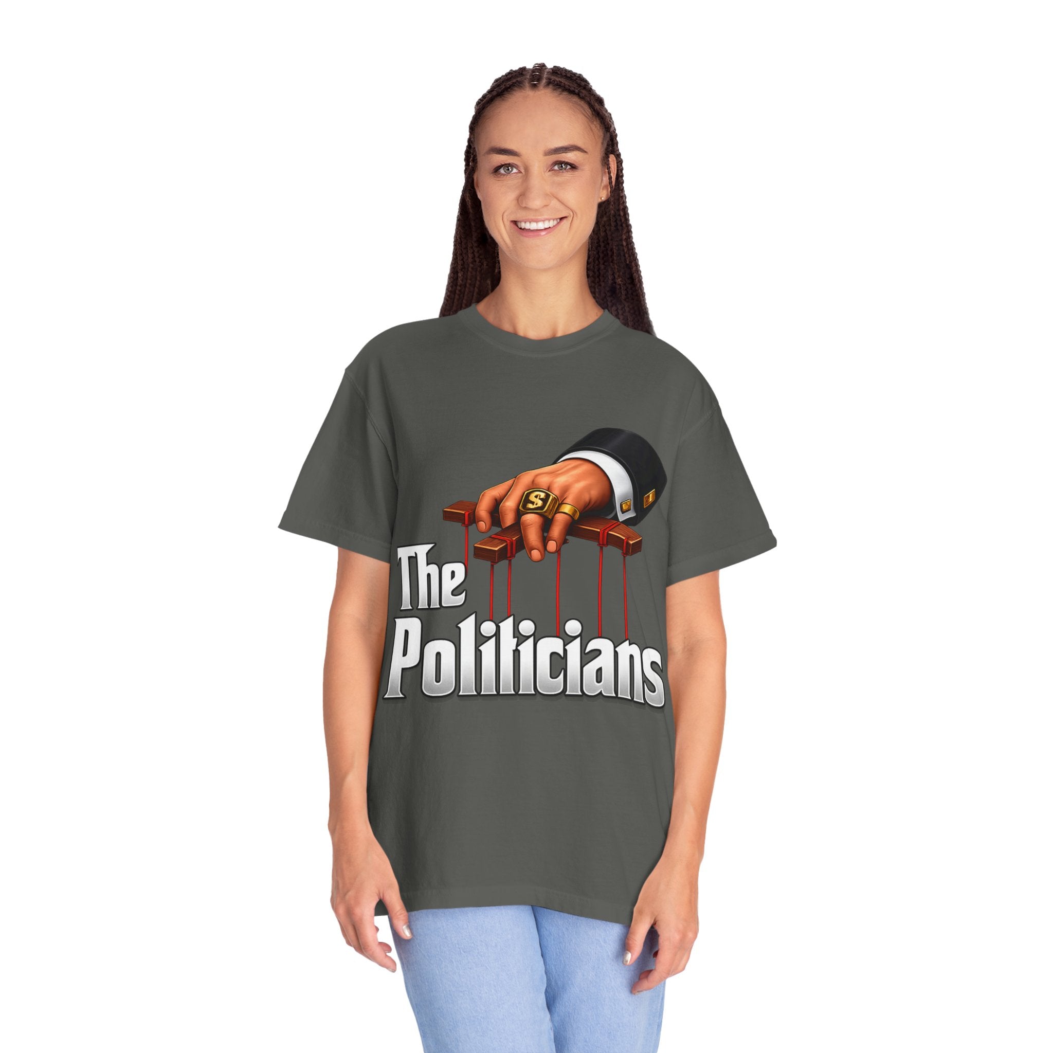 The Politicians T-Shirt — Puppet Master Hand & Money Political Satire Tee