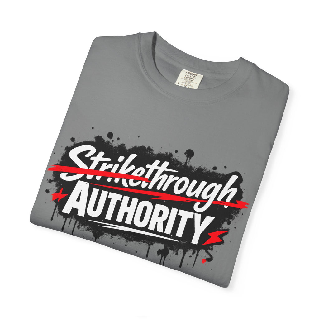 T-Shirt — “Strikethrough Authority” Graphic Tee | Bold Streetwear Protest Design