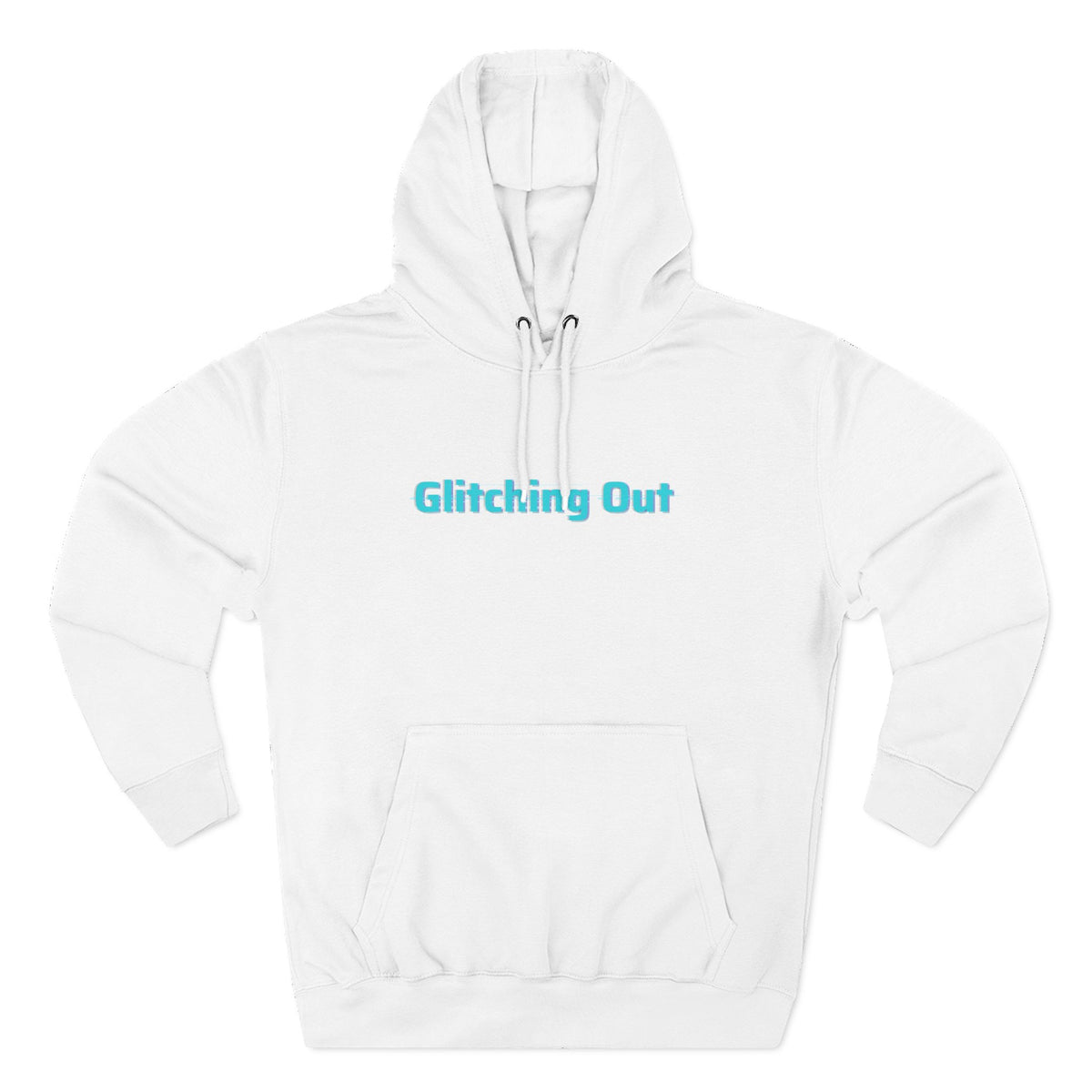Glitching Out Hoodie — Retro Cyber Geometric Graphic Fleece Hoodie