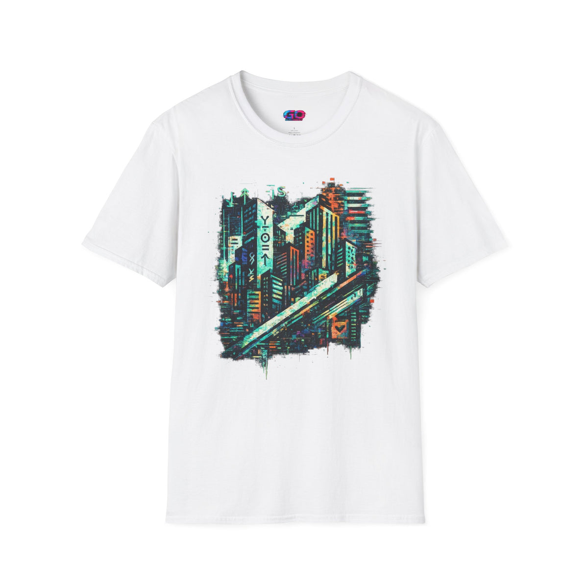 Cyberpunk Cityscape T‑Shirt — Neon Tokyo Skyline Graphic Tee