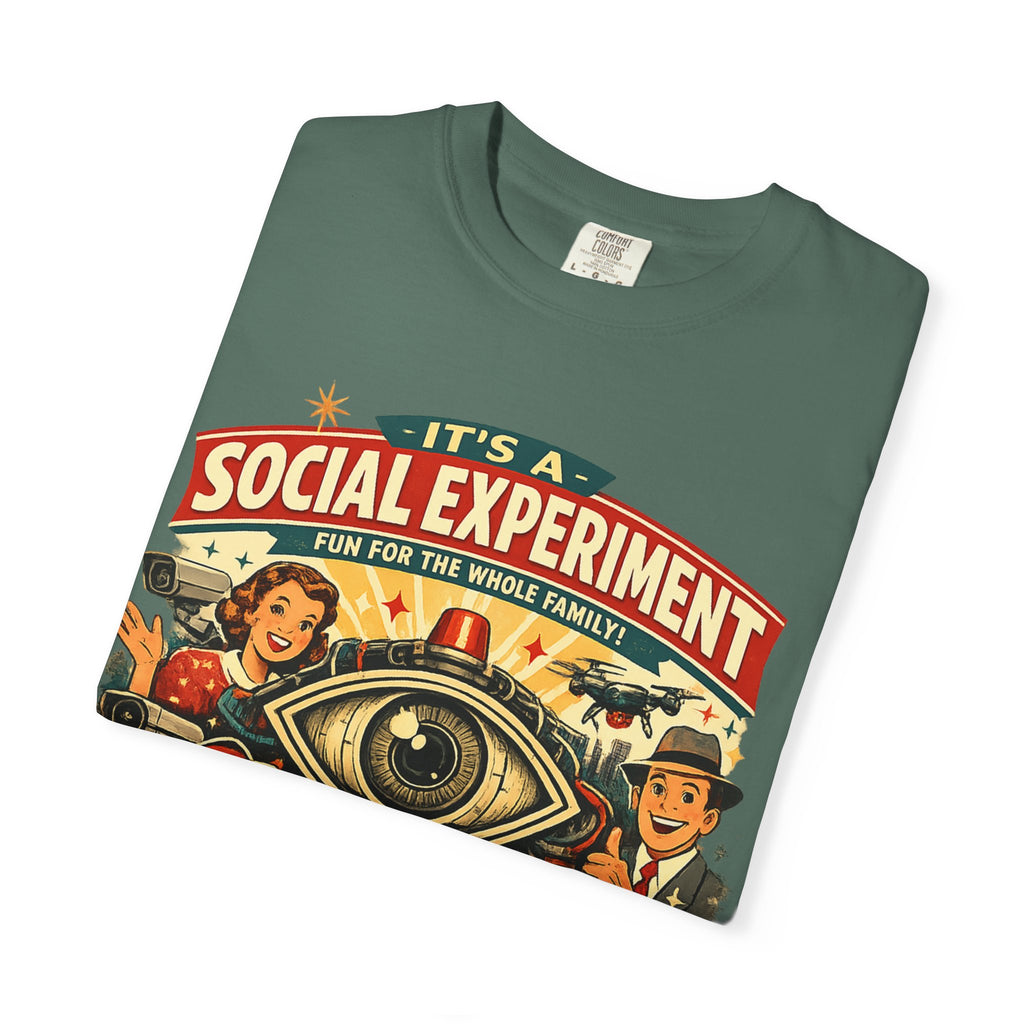 T-Shirt — "It's a Social Experiment" Retro Surveillance Graphic Tee