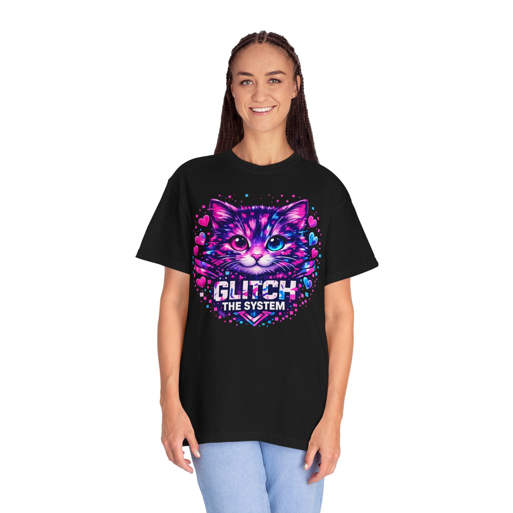 Glitch the System Cat T-Shirt