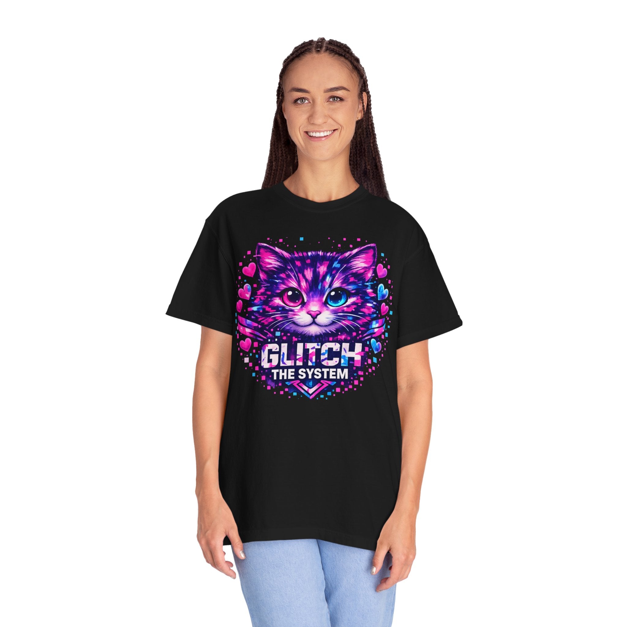 Glitch the System Cat T-Shirt