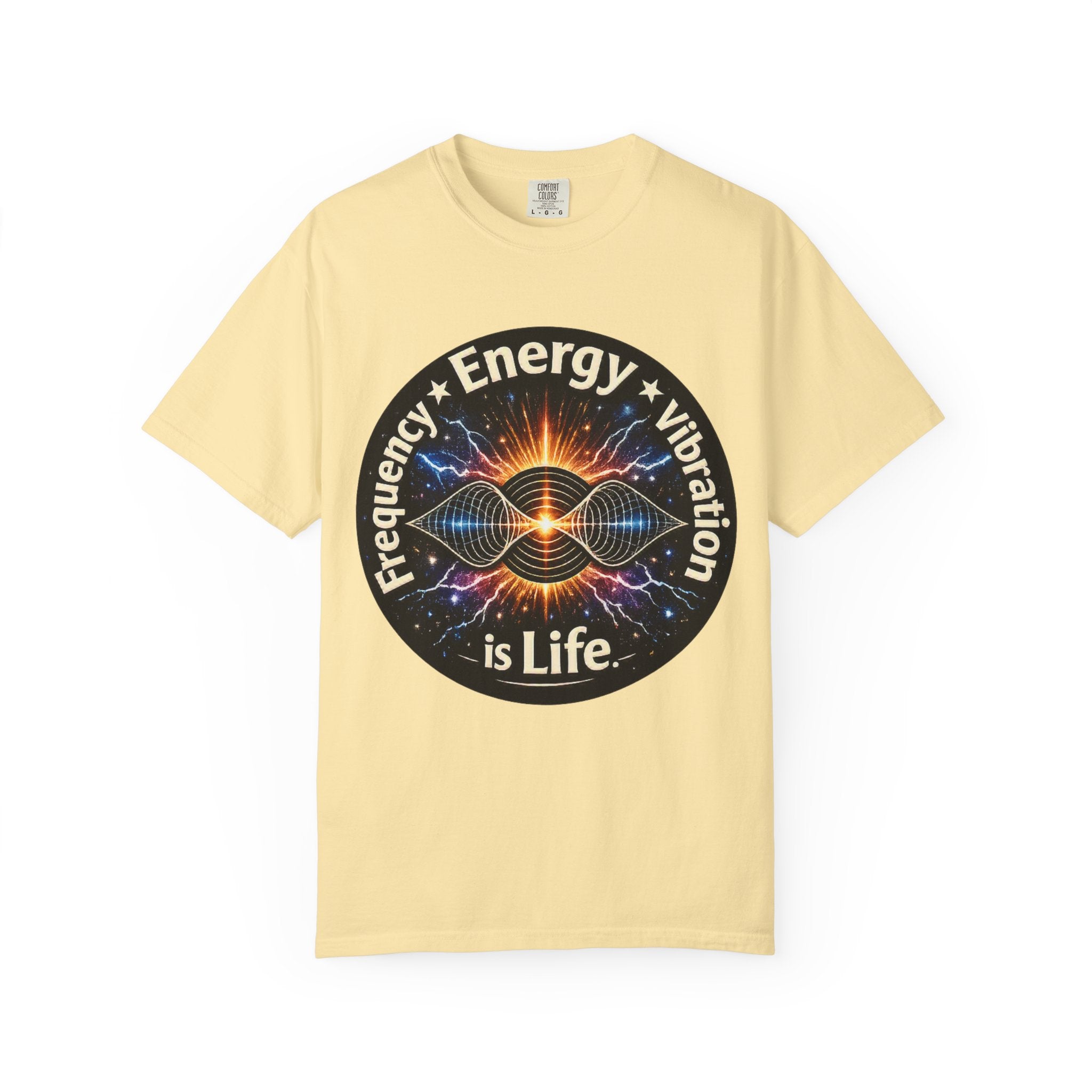 Energy & Vibration T-Shirt — "Frequency is Life" Spiritual Graphic Tee