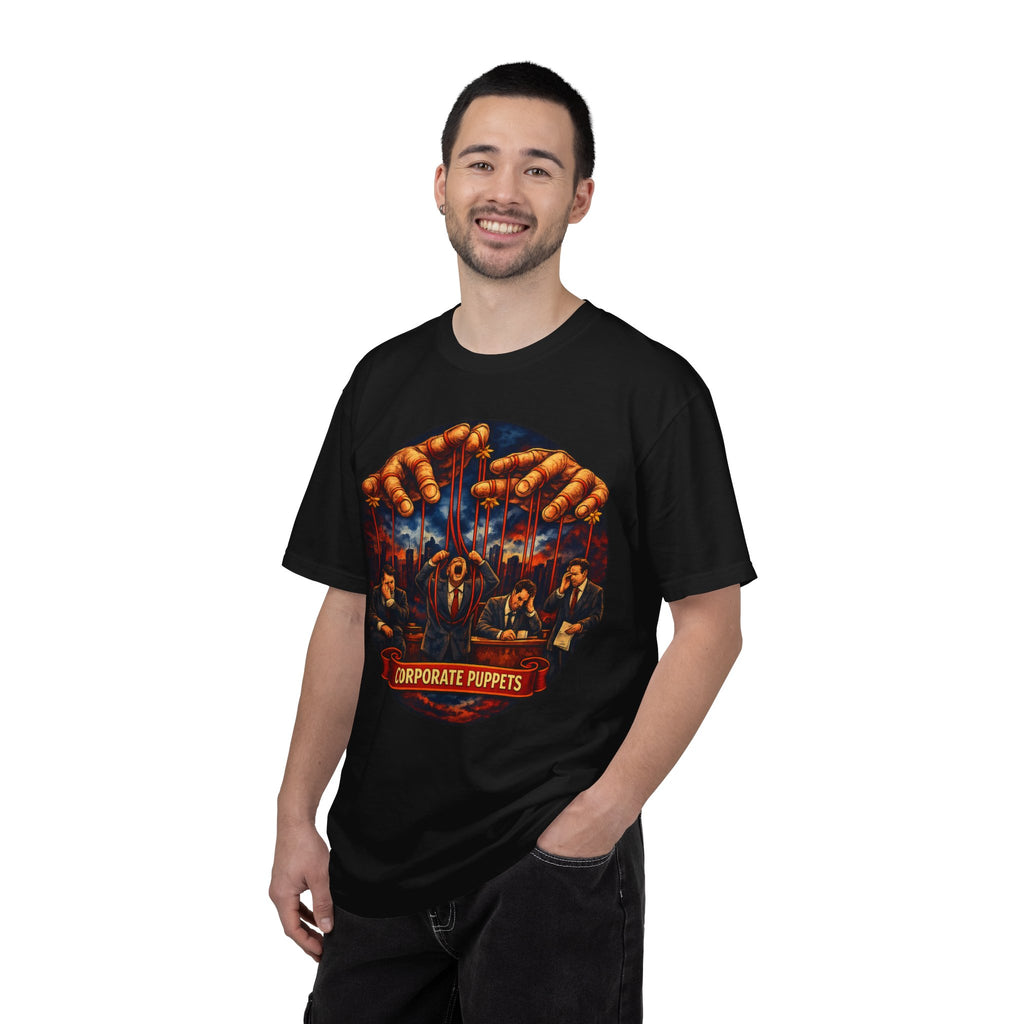 'Corporate Puppets' Satire Graphic T-Shirt