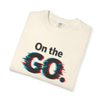 On the GO. Graphic T-Shirt — 'On the GO.' Retro Glitch Travel Tee