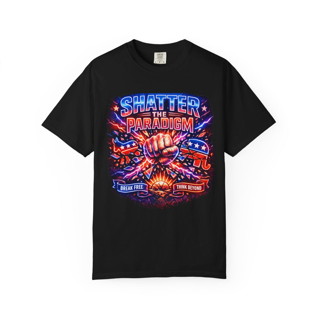 Shatter the Paradigm Graphic T-Shirt — Break Free Fist Design