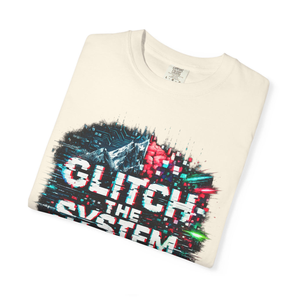 Glitch The System V3 Graphic Tee — Retro Cyberpunk Distressed Design