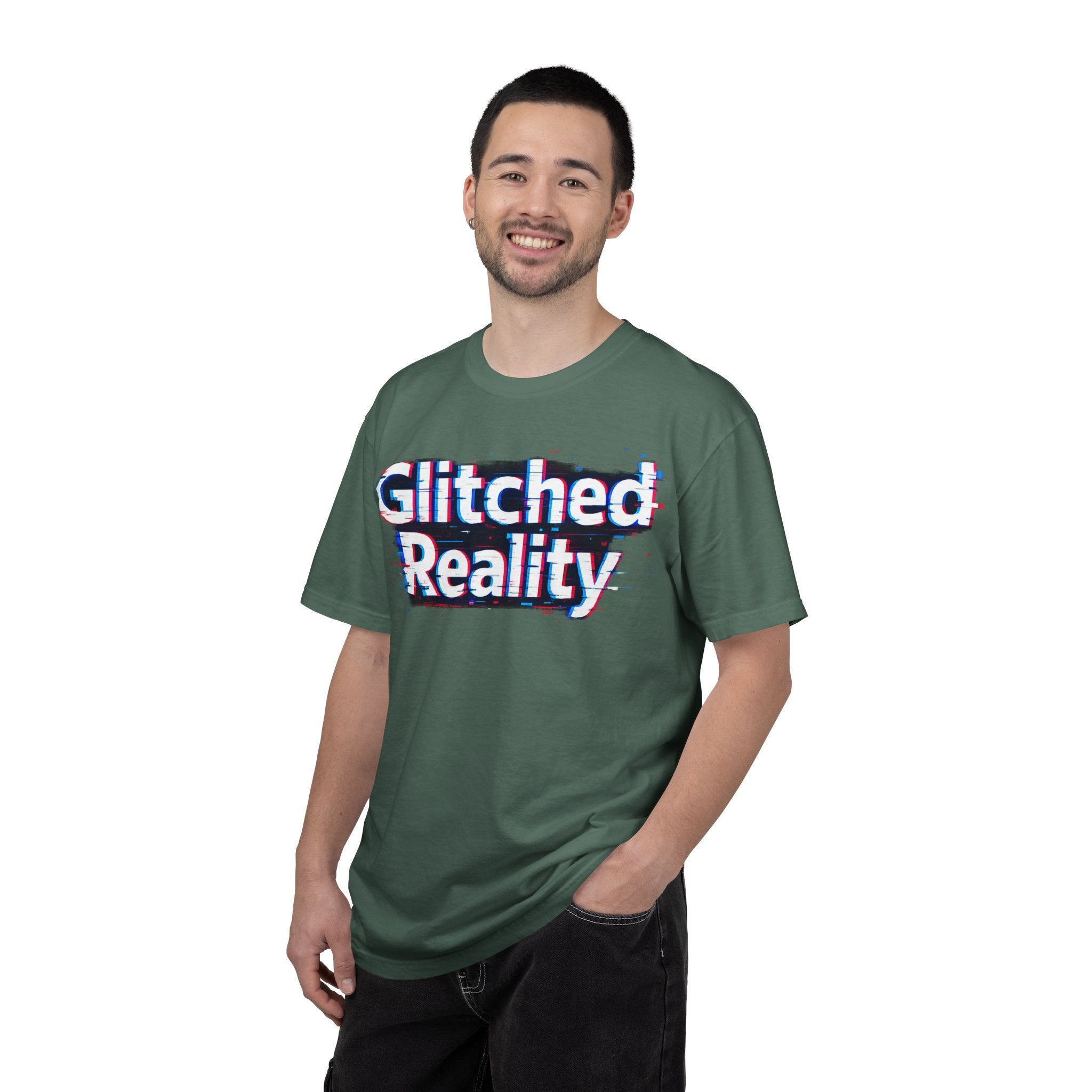 Glitched Reality T‑Shirt — Retro Glitch Graphic Tee with "Glitched Reality" Text