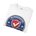 No Bioengineered Ingredients T-Shirt — Retro Shield Organic Food Badge Tee